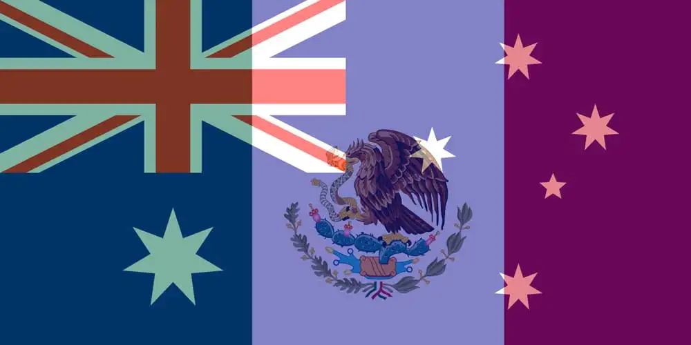 AUD to MXN flags