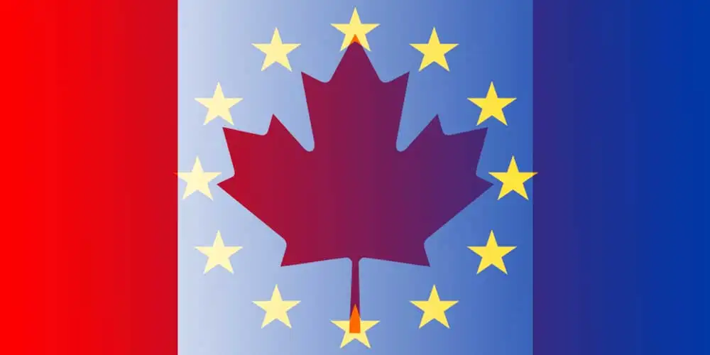 CAD to EUR flags