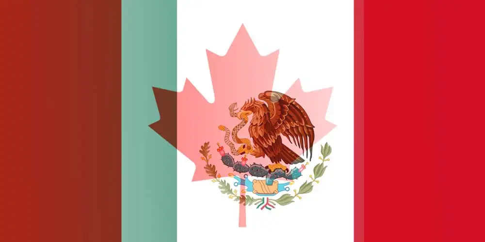 CAD to MXN flags