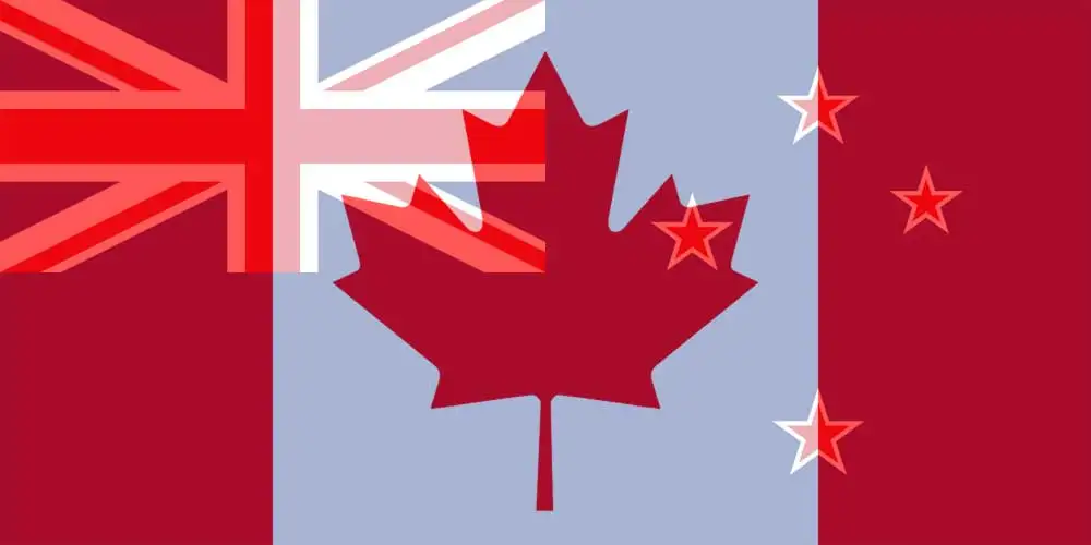 CAD to NZD flags