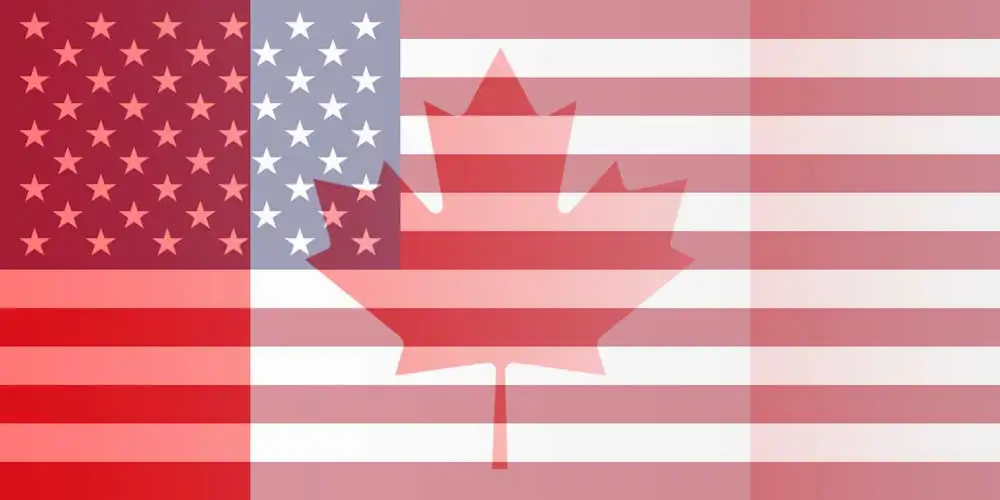 CAD to USD flags